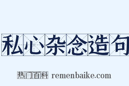 私心杂念造句是什么意思的图片